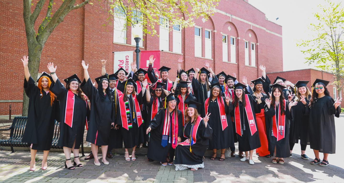 Commencement 2024 North Central College   Commencement Grads Waving 